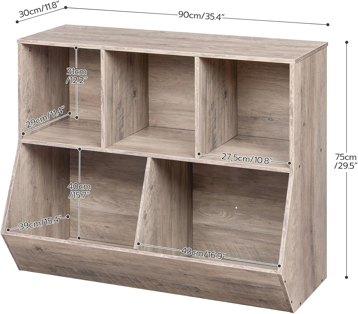 Versatile and Kid-Friendly Toy Storage Organizer – HOOBRO 5-Cubby Bookshel