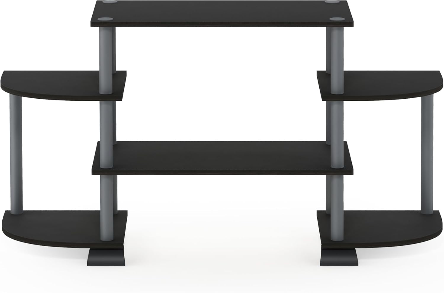 Turn-N-Tube Rounded Corner TV Entertainment Center, Black/Grey