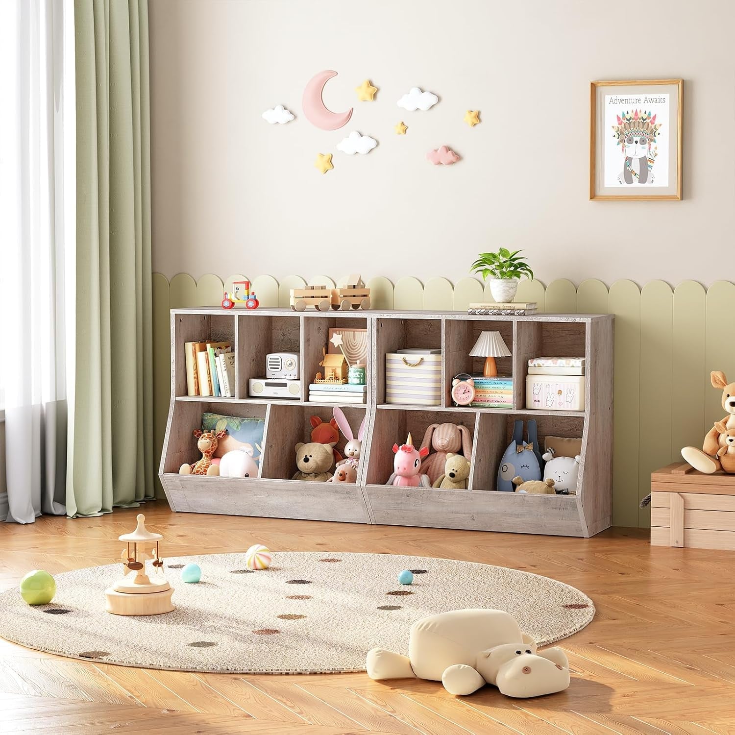 Versatile and Kid-Friendly Toy Storage Organizer – HOOBRO 5-Cubby Bookshel