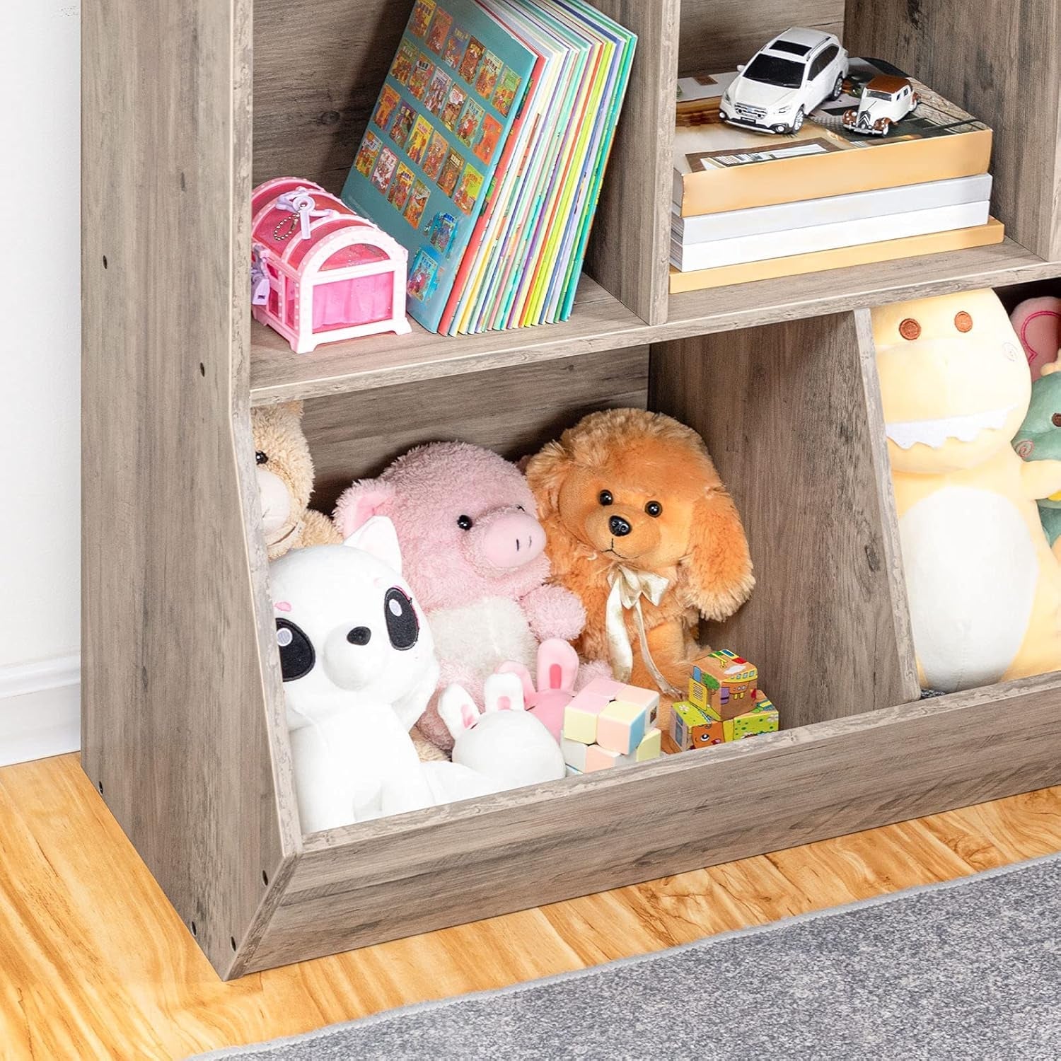 Versatile and Kid-Friendly Toy Storage Organizer – HOOBRO 5-Cubby Bookshel